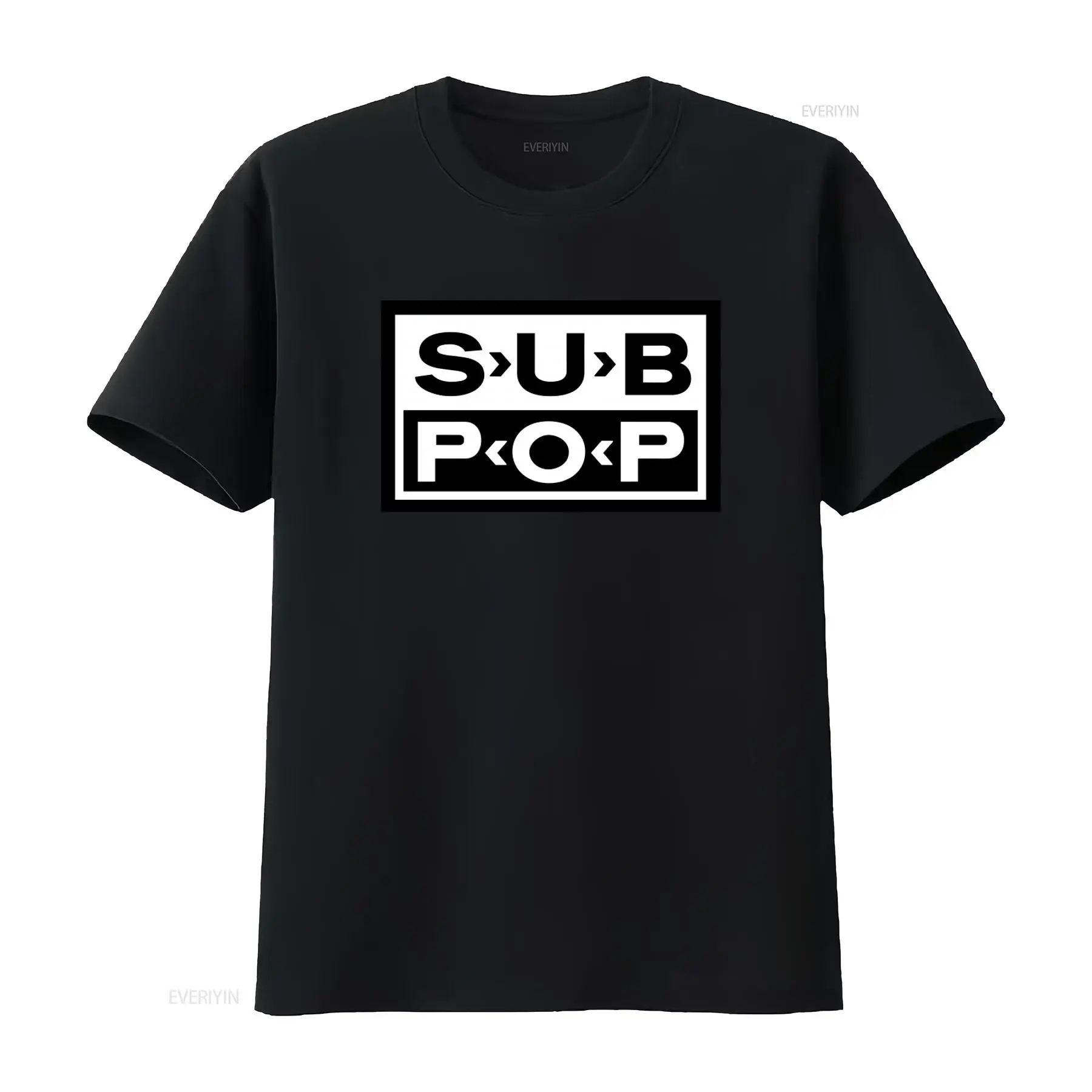 Vintage Fashion Logos - Camiseta Sub Pop com Logo Preto