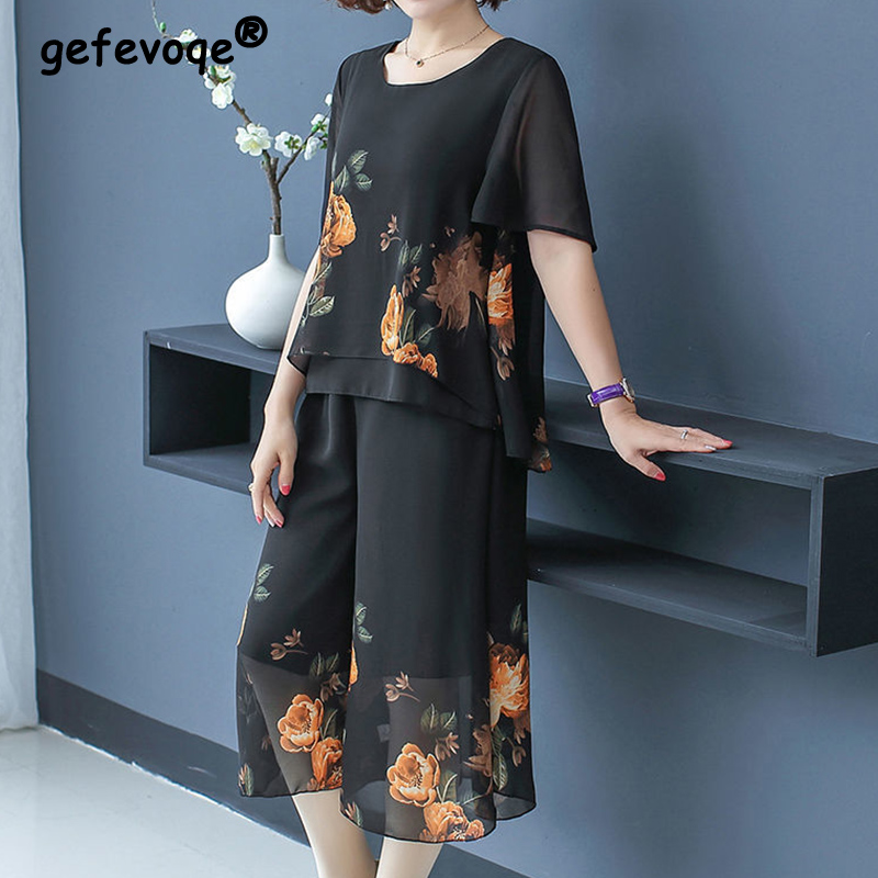 Vintage Fashion In 2025 - Moda elegante floral impressão rendas conjuntos