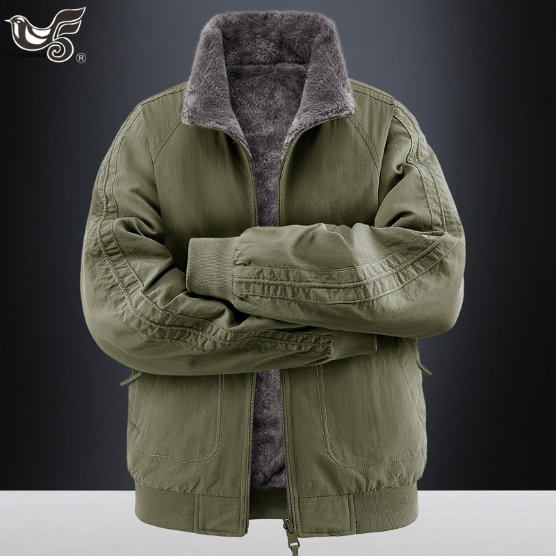 Varsity Jacket Wool - Parkas masculinas grossas e quentes, casacos