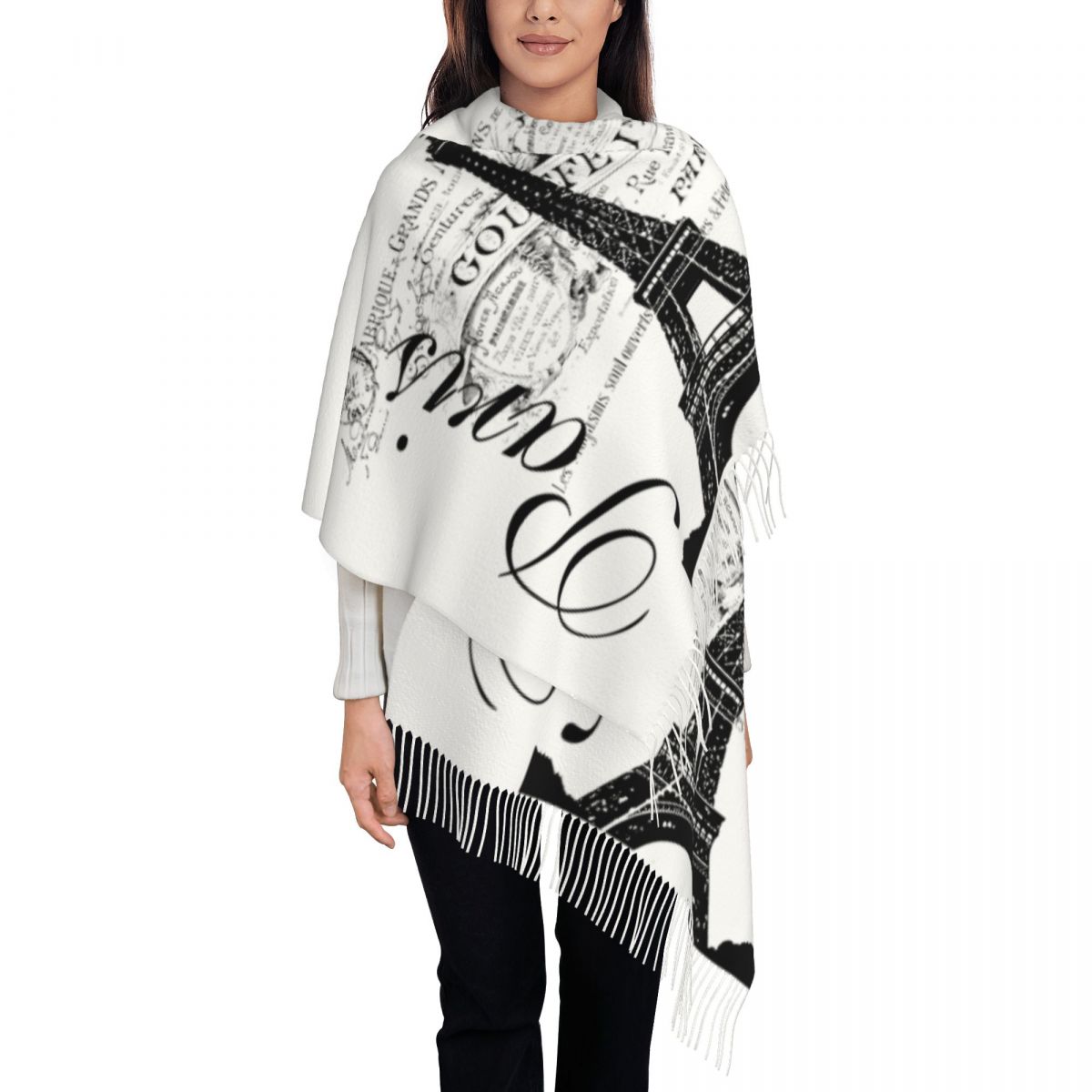 Vintage Fashion Paris - Personalizado impresso vintage torre eiffel cachecol
