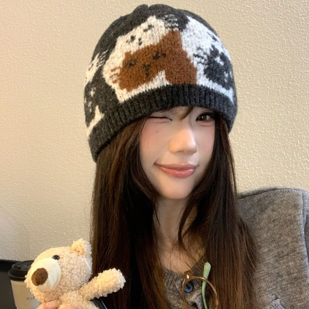 Vintage Fashion Faire - Gorro de Lã Jacquard Quente e
