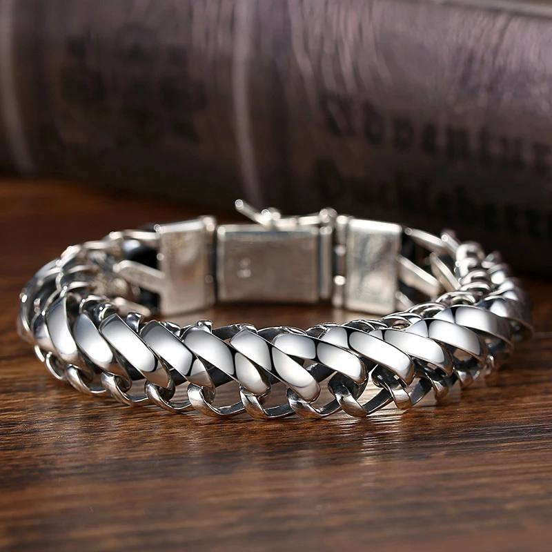 Retro Vintage Korean Fashion - HX-Pulseira Domino Artesanal Masculina, Versão Japonesa