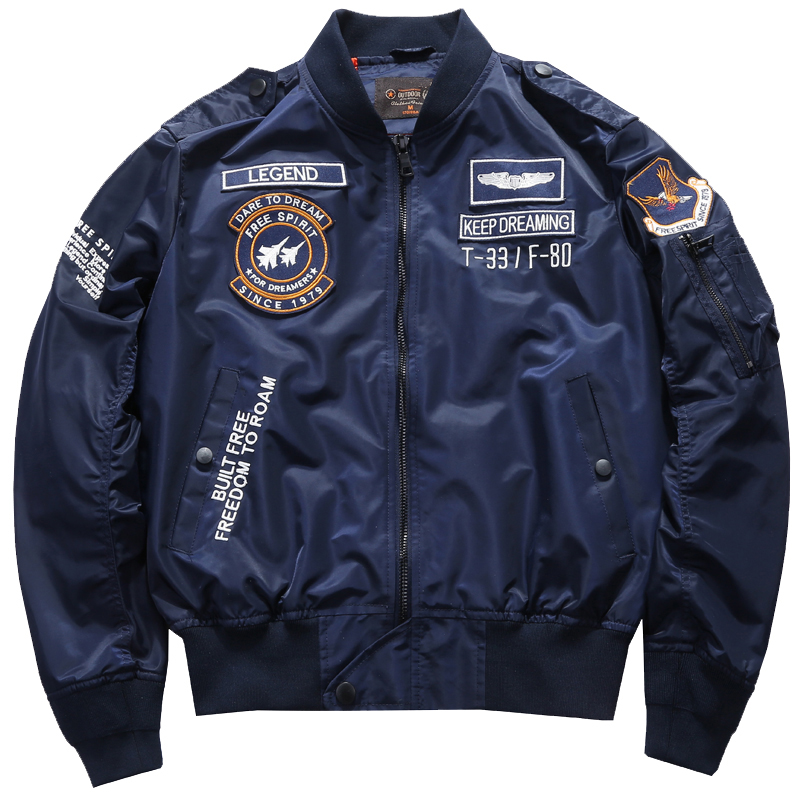 Varsity Jacket Wool - Primavera masculina tático exército ma-1 vôo
