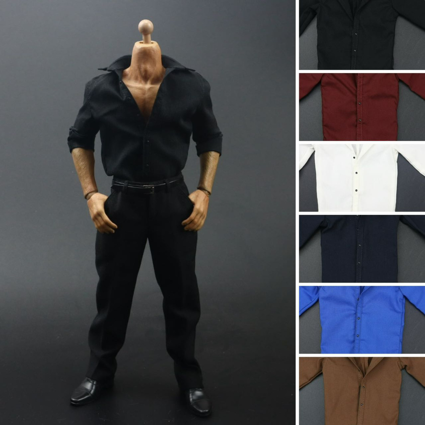 Vintage Fashion Dolls - 1/6 soldado camisa de cor sólida