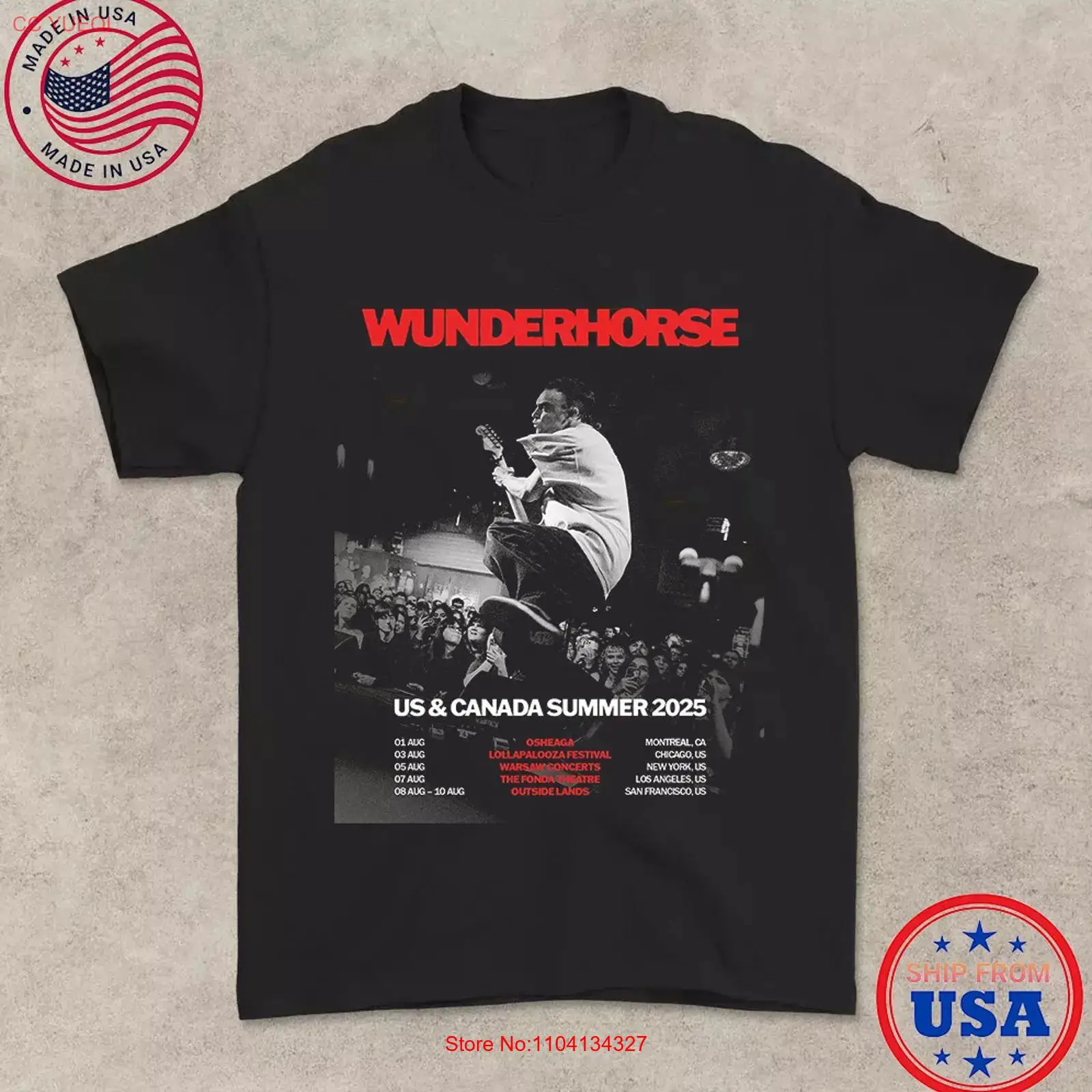 Vintage Fashion In 2025 - Camiseta Wunderhorse 2025 Tour Verão EUA