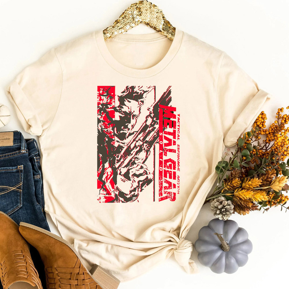 Retro Vintage Korean Fashion - Camiseta Metal Gear Solid para adolescentes,