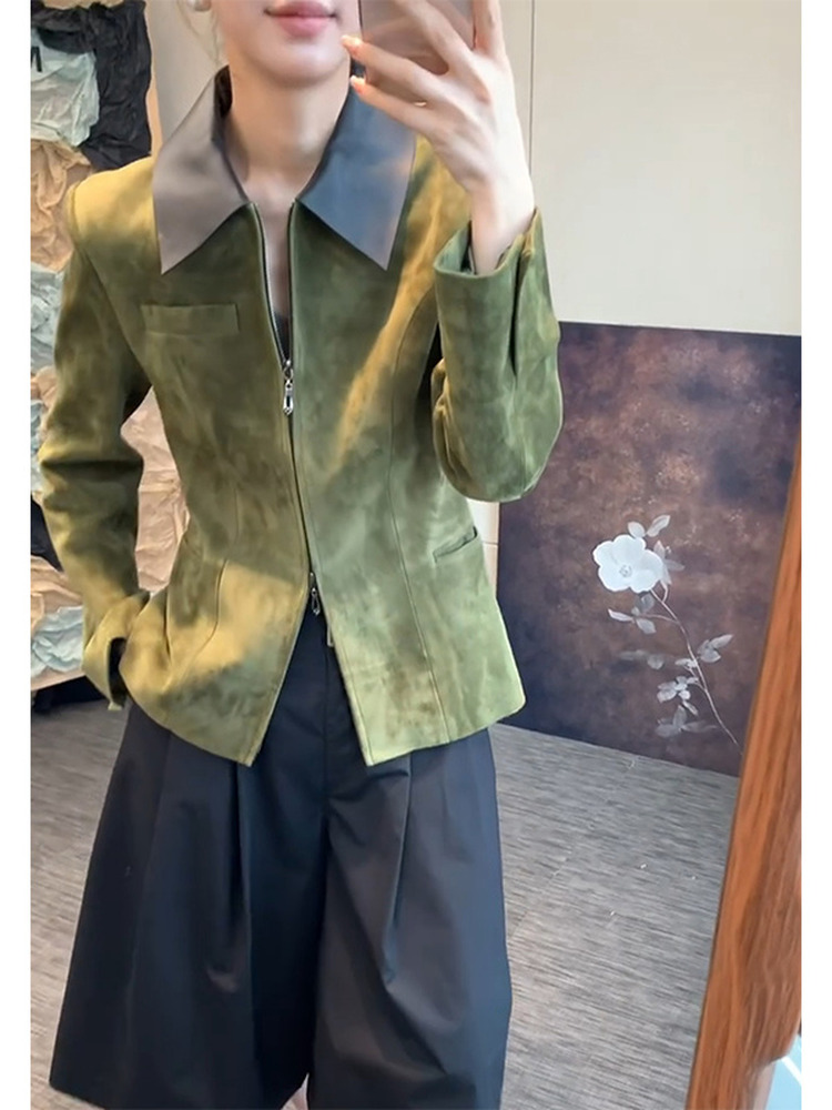 Jaqueta Feminina de Camurça Ve - Retro Vintage Korean Fashion avaliação e preço
