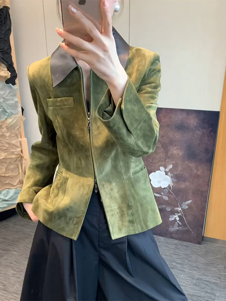 Jaqueta Feminina de Camurça Ve - Retro Vintage Korean Fashion avaliação e preço