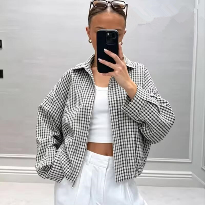 Jaqueta Bomber Xadrez Feminina - Varsity Jacket Wool avaliação e preço