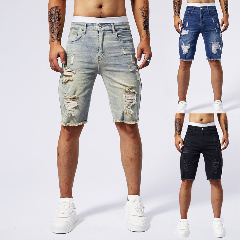 2025 verão novos homens rasgad - Vintage Fashion In 2025 avaliação e preço