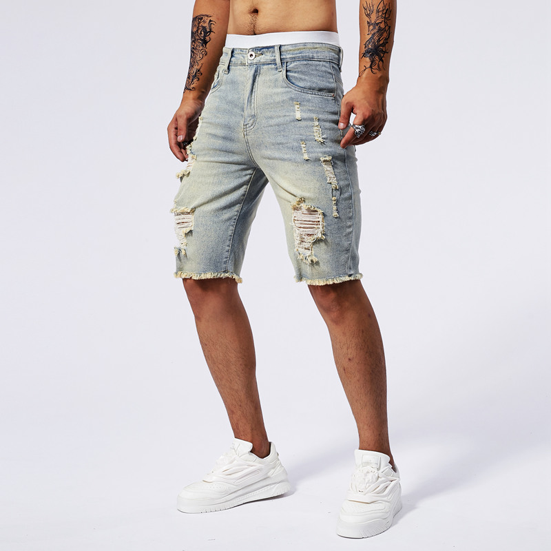 2025 verão novos homens rasgad - Vintage Fashion In 2025 avaliação e preço