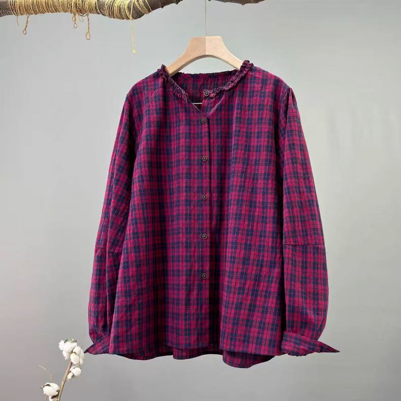Camisa xadrez feminina japones - Vintage Fashion In Japan avaliação e preço