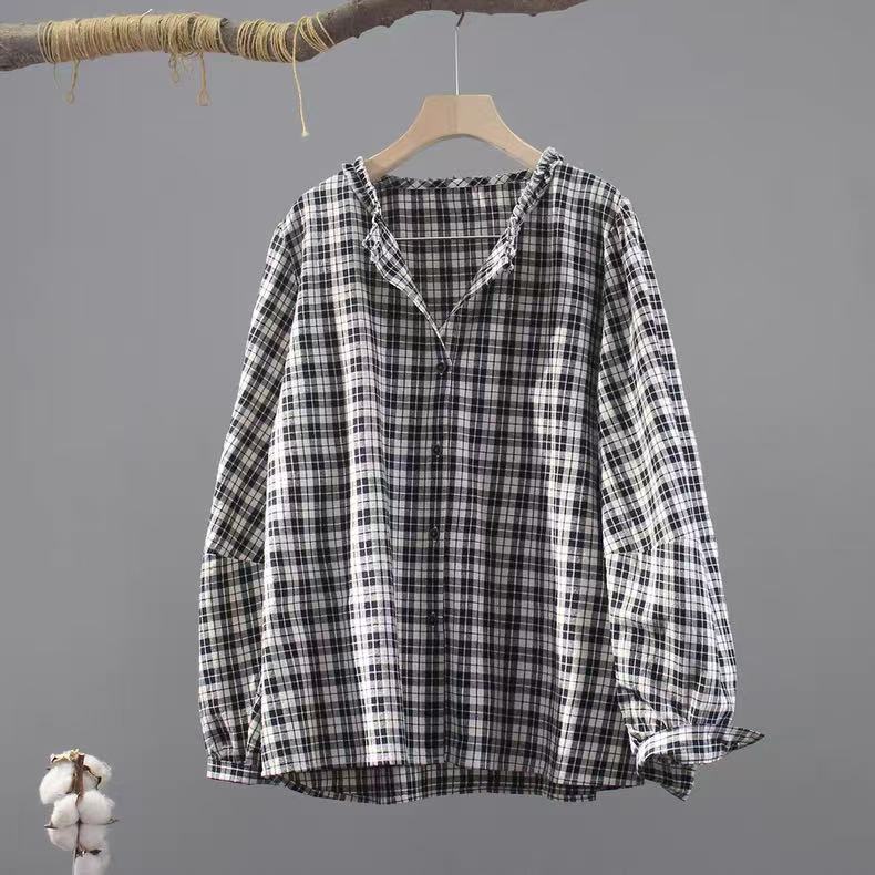 Camisa xadrez feminina japones - Vintage Fashion In Japan avaliação e preço